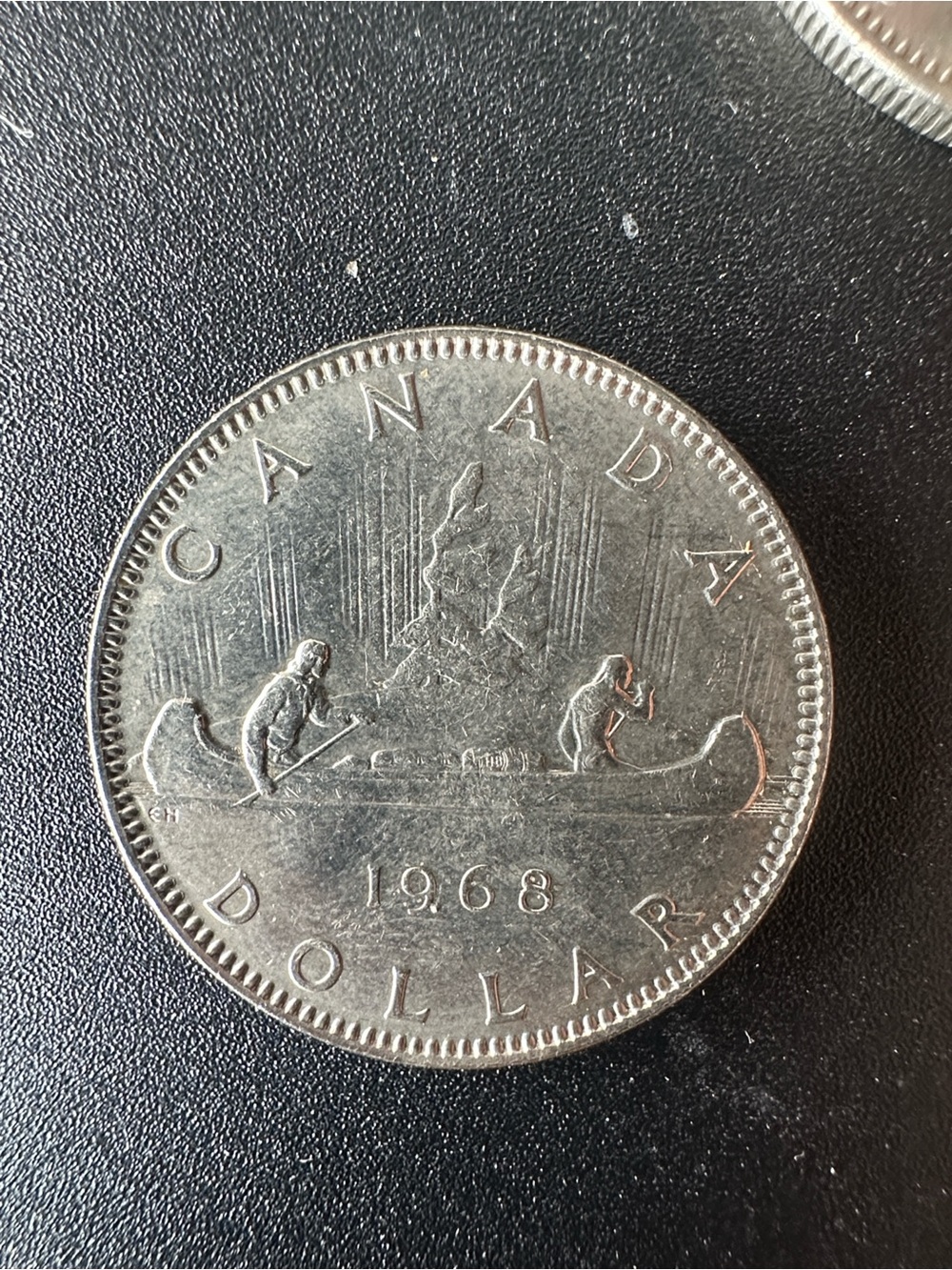 Vintage Silver Canada Canoe One Dollar Coin